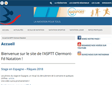 Tablet Screenshot of clermont-ferrand-natation.asptt.com